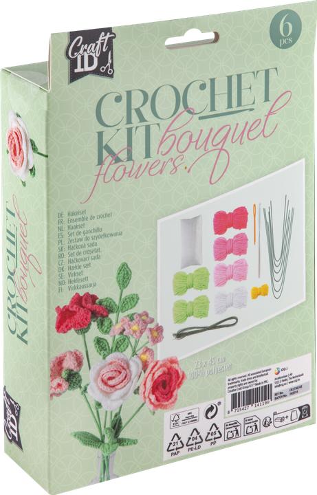 Actual product image Default Häkelset Blumen Blumenstrauss Rosa 16x5.5x21Cm