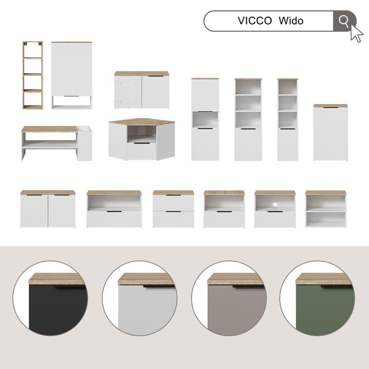 Image du produit Vicco Lowboard Wido, Anthrazit/Sonoma, 68 cm (68 x 68 x 50 cm)