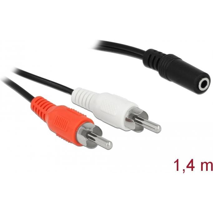 Delock 2 x Cinch - 3,5 mm Klinke (1.40 m), Audio Kabel