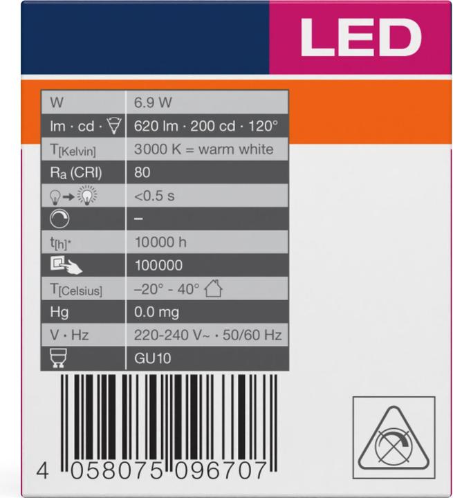 Image du produit Osram LED Spot Value (GU10, 620 lm, 1x)