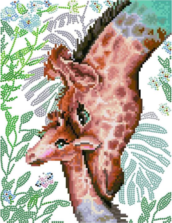 Produktbild Diamond Dotz Original Diamond Painting Set Giraffe "Guiding Love" 27 x 35 cm, 8.026 Diamant Mosai