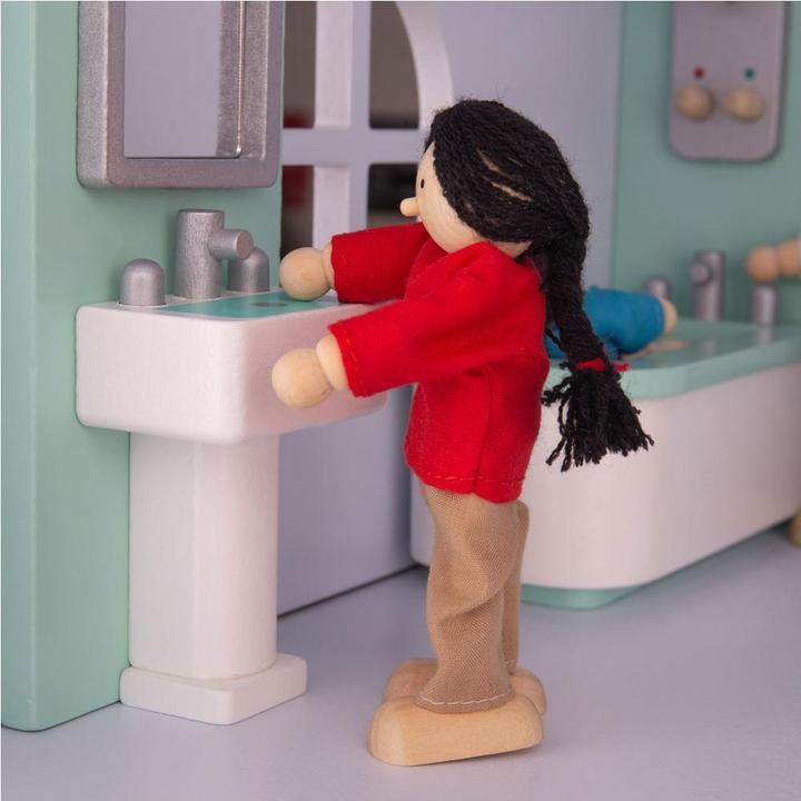 Bigjigs Tidlo Holz-Puppenhausmöbel Badezimmer, 3-teilig.
