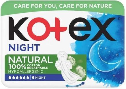 Produktbild Kotex KotexHV Natural Night 6 Damenbinden (6 x)