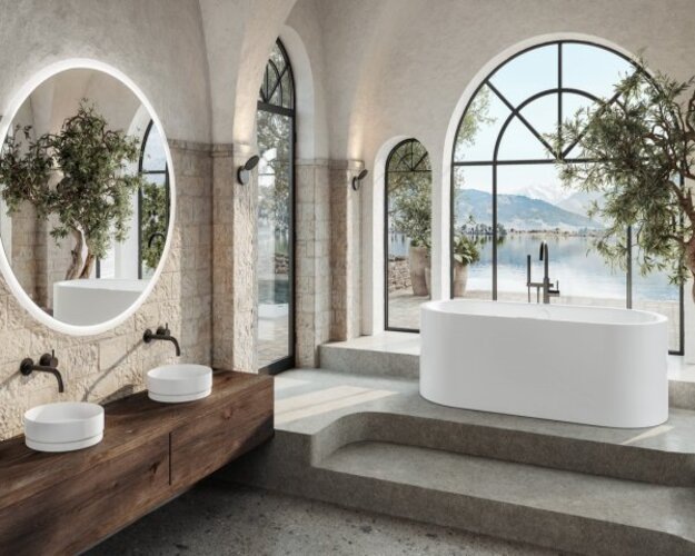 Immagine prodotto Kaldewei Vasca per lavabo Nueva 3191, rotonda, diametro 380 mm, senza sfioratore, 911206003 (502 mm, 481 mm)