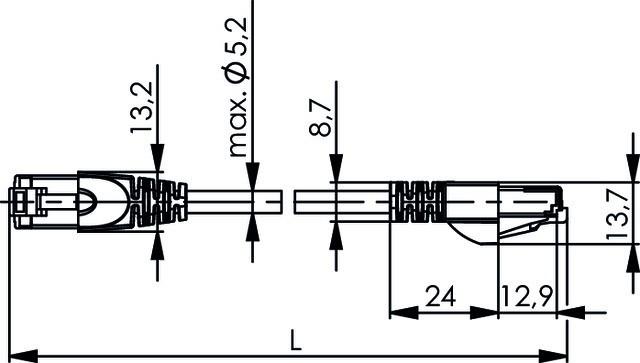 Produktbild Telegärtner Patchkabel (S/FTP, CAT6, 2.50 m)