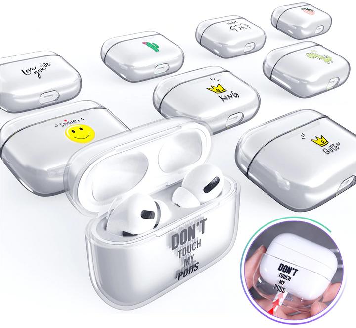 Actual product image PhoneLook Coque Pro transparent Don't touch my pods (Headphone sleeve)