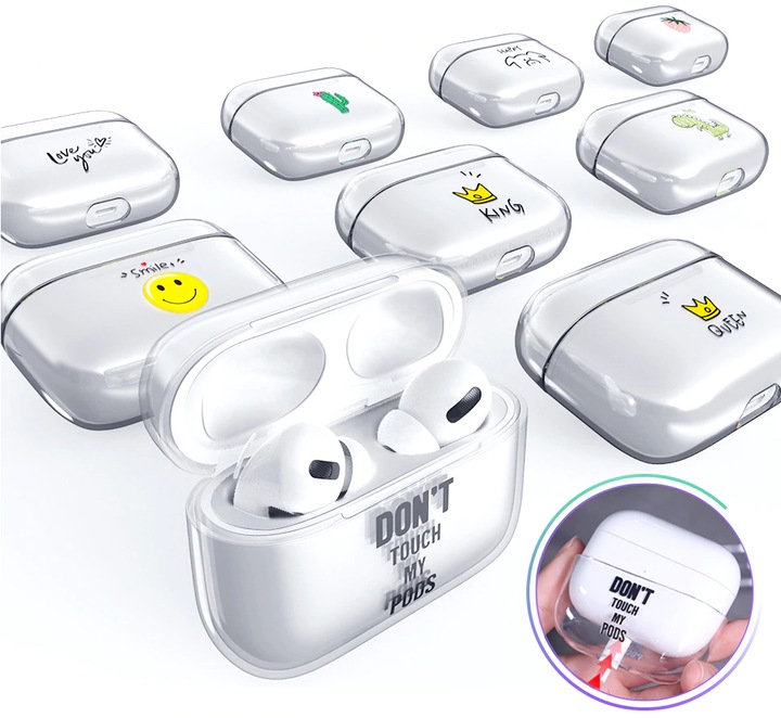 Image du produit PhoneLook Coque Pro transparent Don't touch my pods (Manchon pour casque d'écoute)