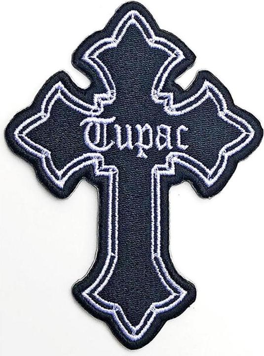 Actual product image Tupac Shakur Cross Iron On Patch