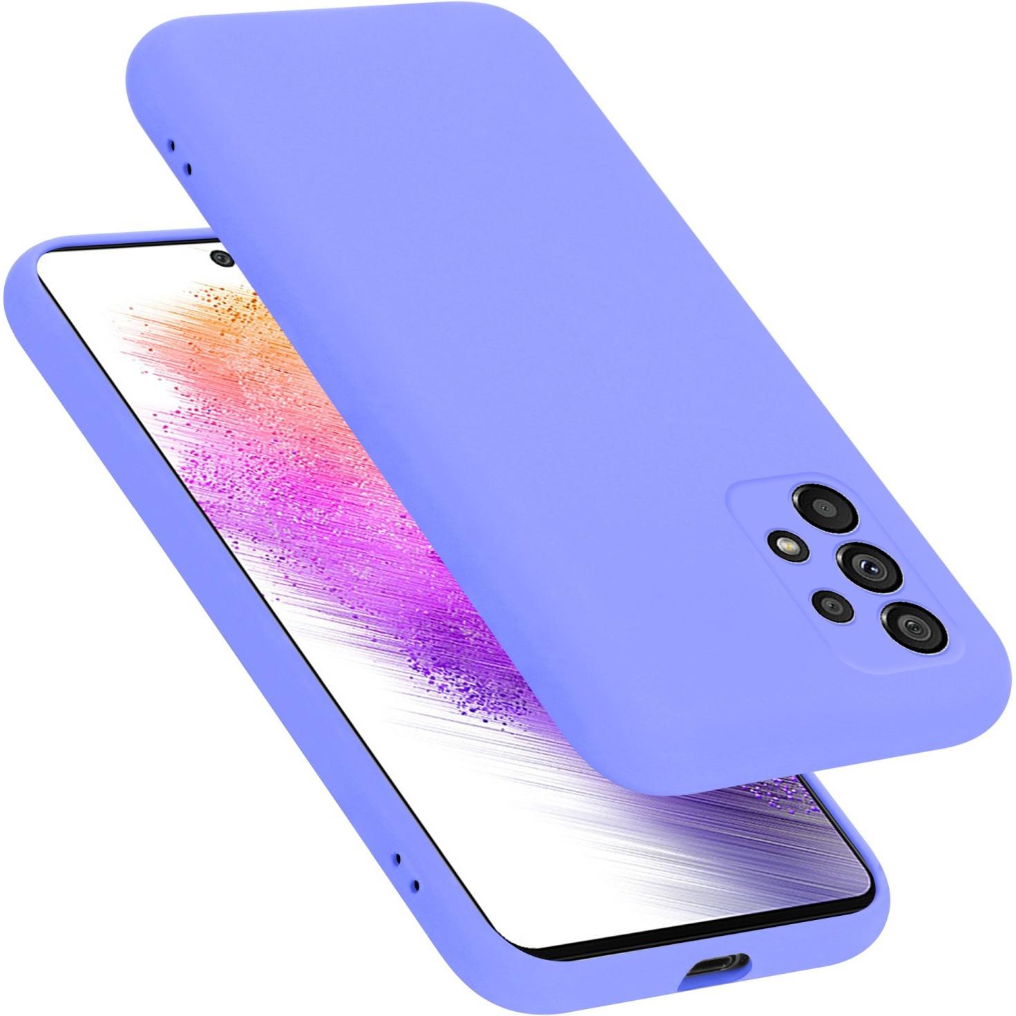 Cadorabo TPU Liquid Silicone Case Hülle für Samsung Galaxy A73 5G (Samsung Galaxy A73 5G), Smartphone Hülle, Violett