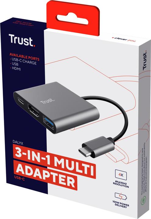 Actual product image Trust Dalyx - USB 3.2 Gen 1 (3.1 Gen 1) Type-C - HDMI - USB 3.2 Gen 1 (3.1 Gen 1) Type (USB-C, 1 Ports)