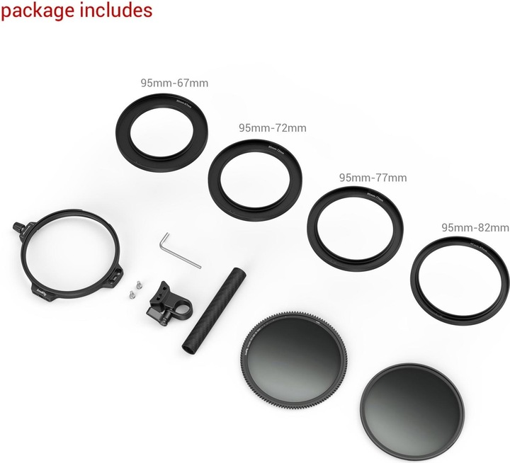 Produktbild SmallRig Objektivfilter CPL-VND Filter Kit mit Rod Clamp – 95 mm (95 mm, ND- / Graufilter, Polarisationsfilter)