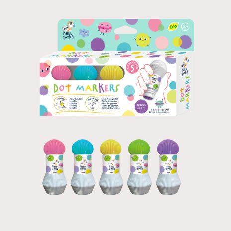 Haku Yoka, Marker, Dot Markers - 5 x Pastel Colours (59CP233116) (5 x Pastel Colours, 18 mm, 5 x)