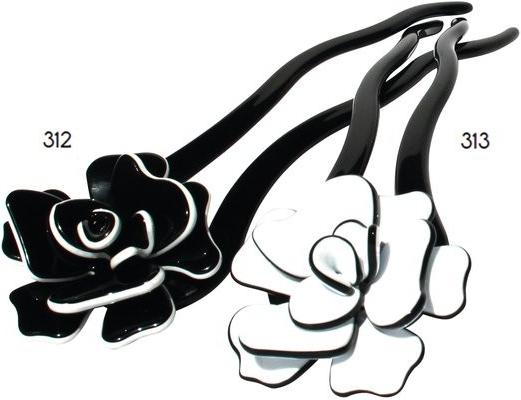 Actual product image Moliabal Roses hairpin No. 313 white (1 pcs.)