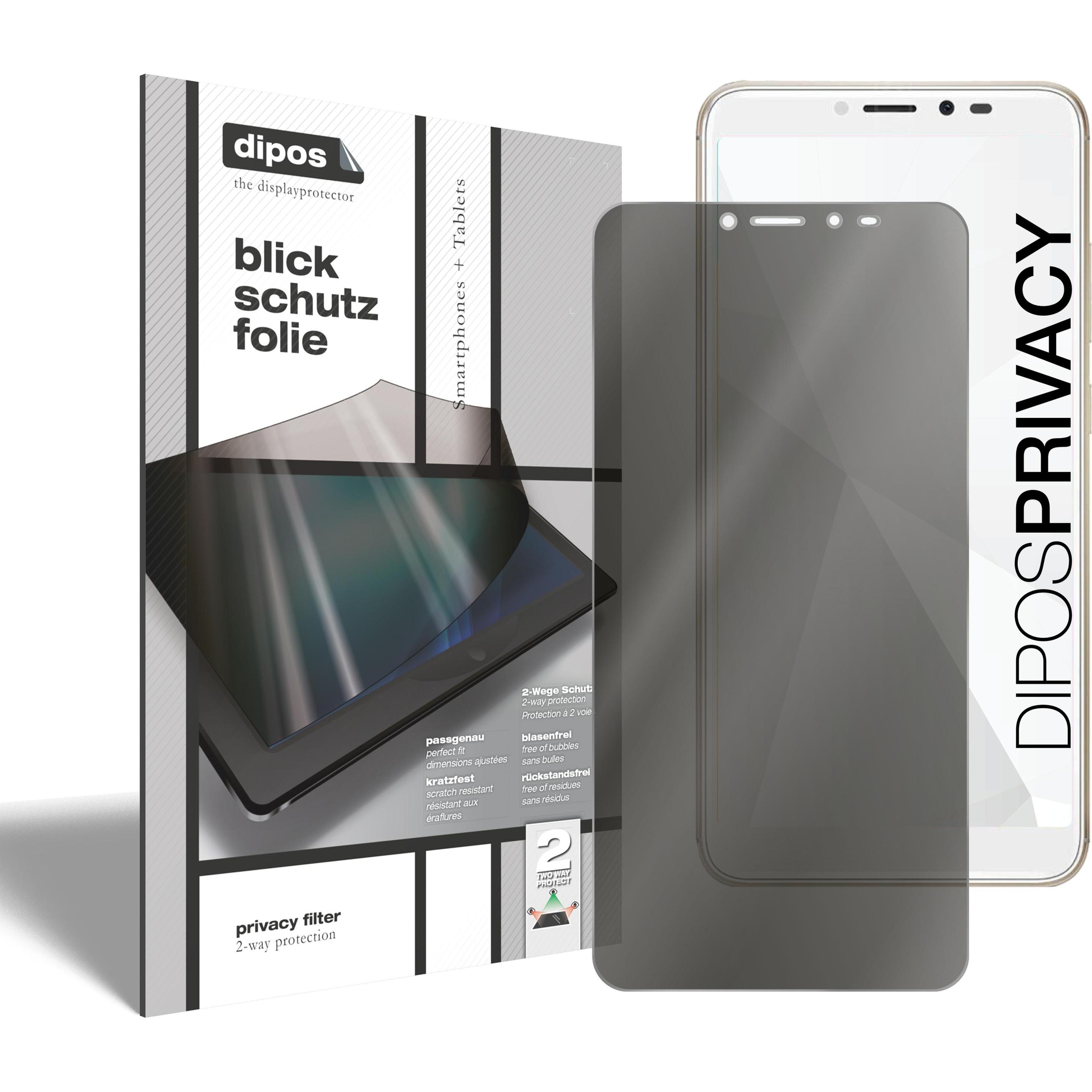 Dipos Blickschutzfolie 2-Way Anti-Shock (1 Stück, Wiko Sunny 4 Plus), Smartphone Schutzfolie, Transparent