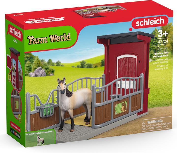 Actual product image Schleich Ponybox with mustang mare