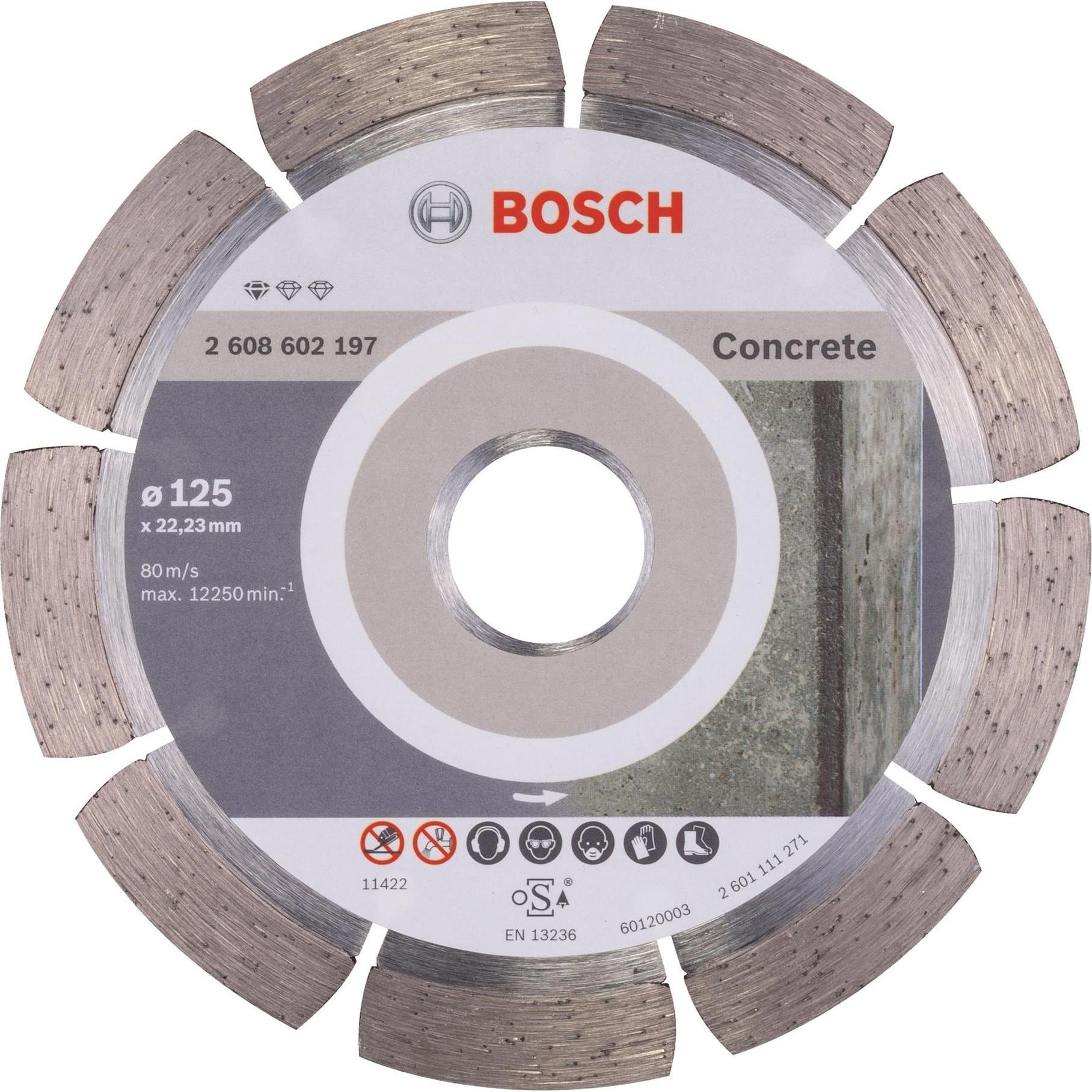 Bosch Professional Zubehör, Sägeblatt, Diamanttrennscheibe Standard for Concrete, 125 x 22,23 x 1,6 x 10 mm, 1er-Pack