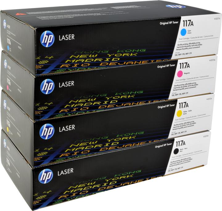 Produktbild HP 4 Toner W2070A-W2073A 117A Multipack K C M Y 4-farbig (BK, C, M, Y)