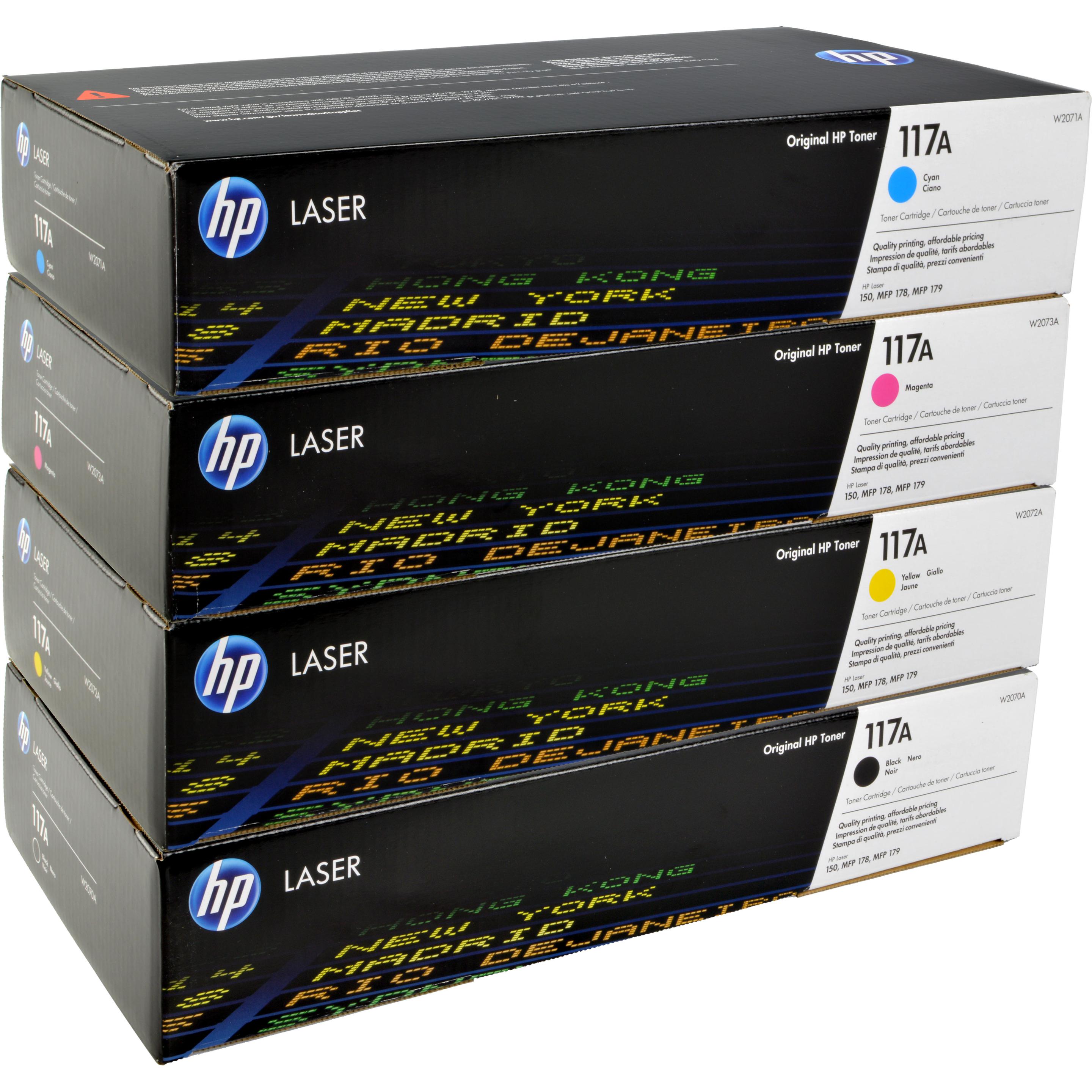 HP, Toner, 4 Toner W2070A-W2073A 117A Multipack K C M Y a 4 colori (M, C, Y, FC)