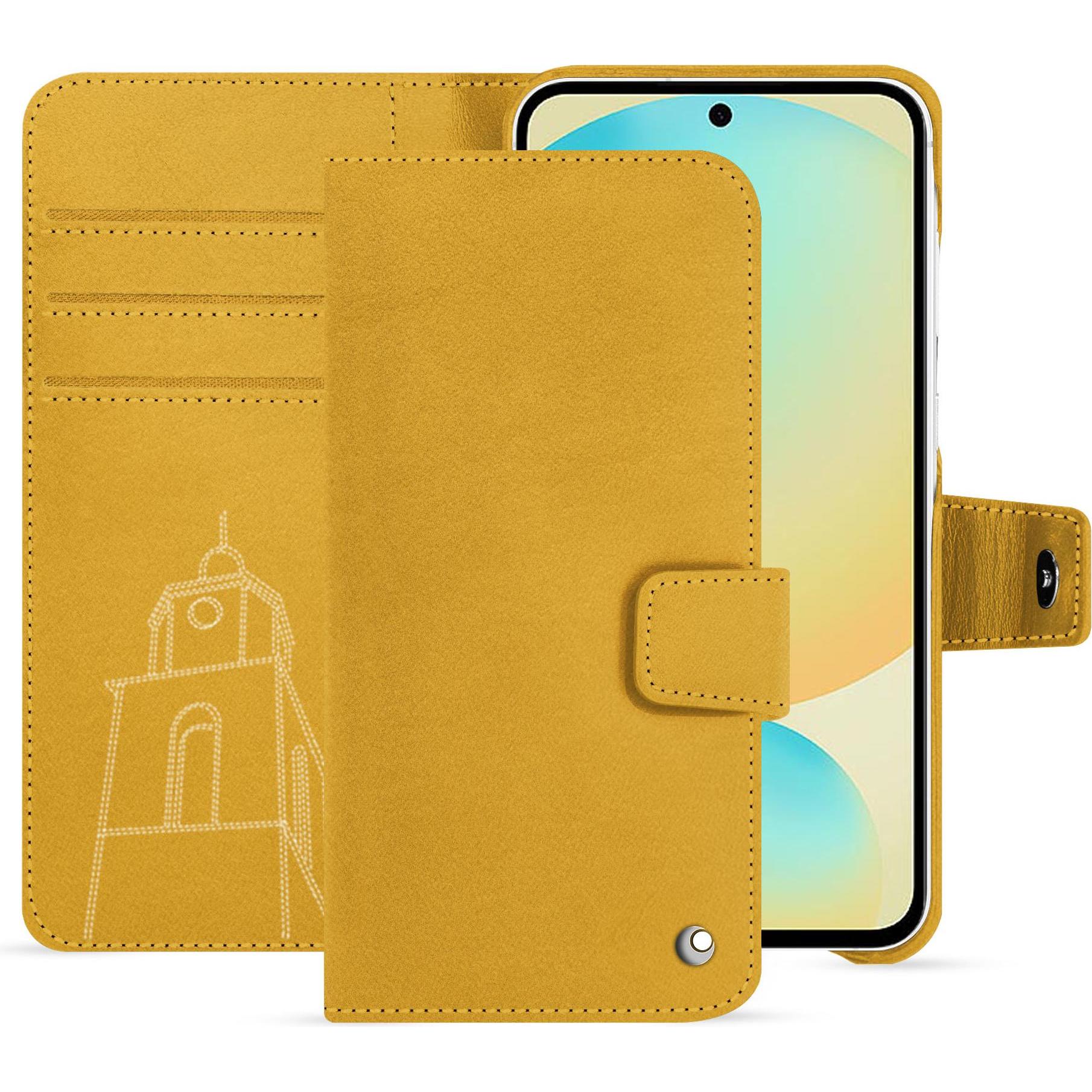 Noreve Lederschutzhülle FE (Samsung Galaxy S24 FE), Smartphone Hülle, Orange