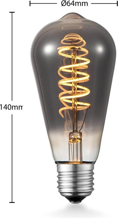 Produktbild Lucande LED-Lampe E27 ST64 4W 2.200K dimmbar titan (E27, 60 lm)