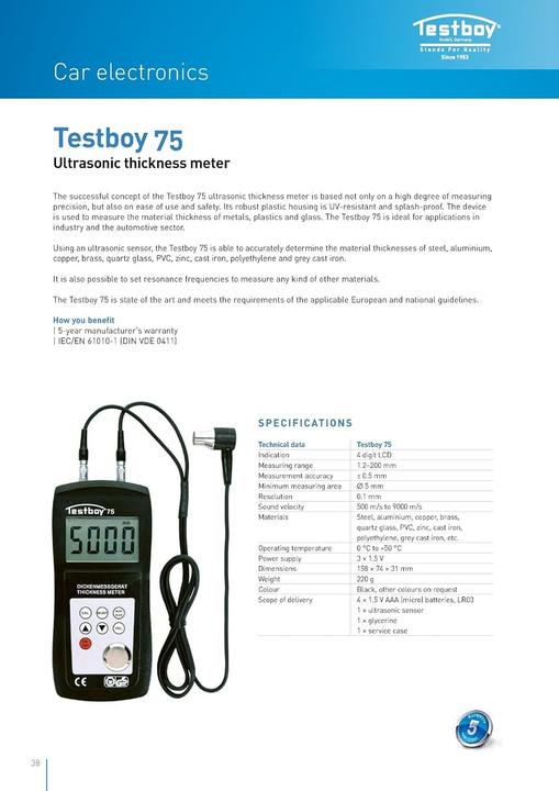 Produktbild Testboy 75 Schichtdicken-Messgerät, Lackschichtm