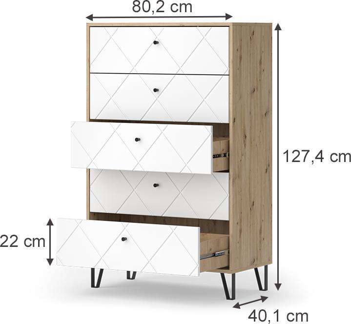 Image du produit Vicco Nizza (80.20 x 40.10 x 127.40 cm)