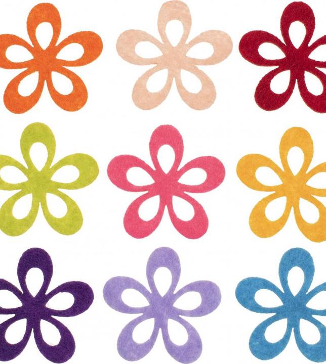 Actual product image Glorex Felt flowers, 6pcs. 6cm