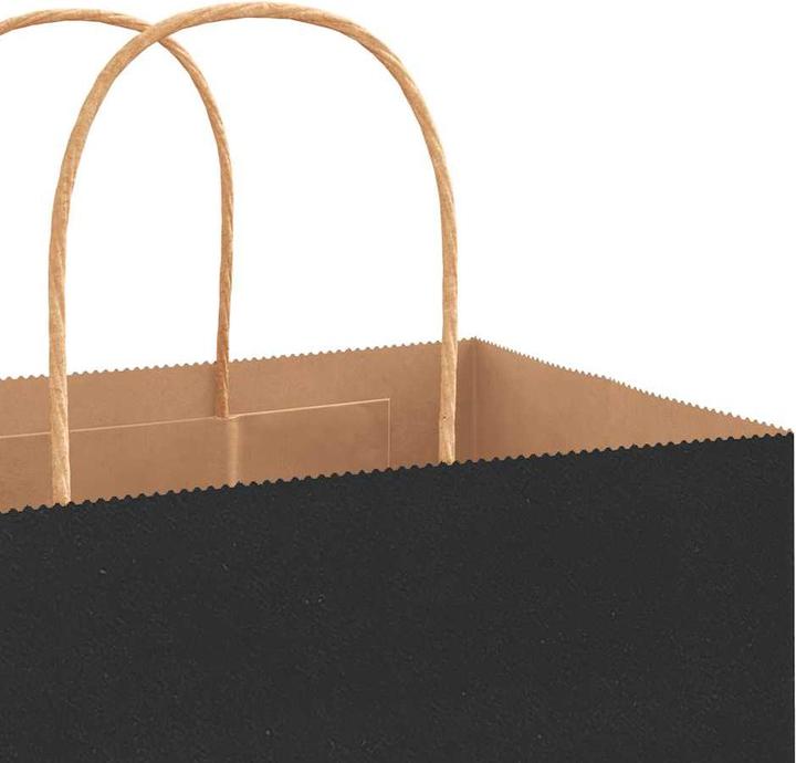 Image du produit vidaXL Sacs en papier kraft 50 pcs. avec anse Noir 32x17x44 cm Sac en papier (Pochette cadeau, 50 x)