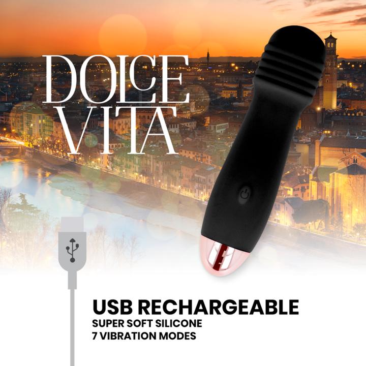 Actual product image Dolce Vita Rechargeable Vibrator Three Black 7 Speed