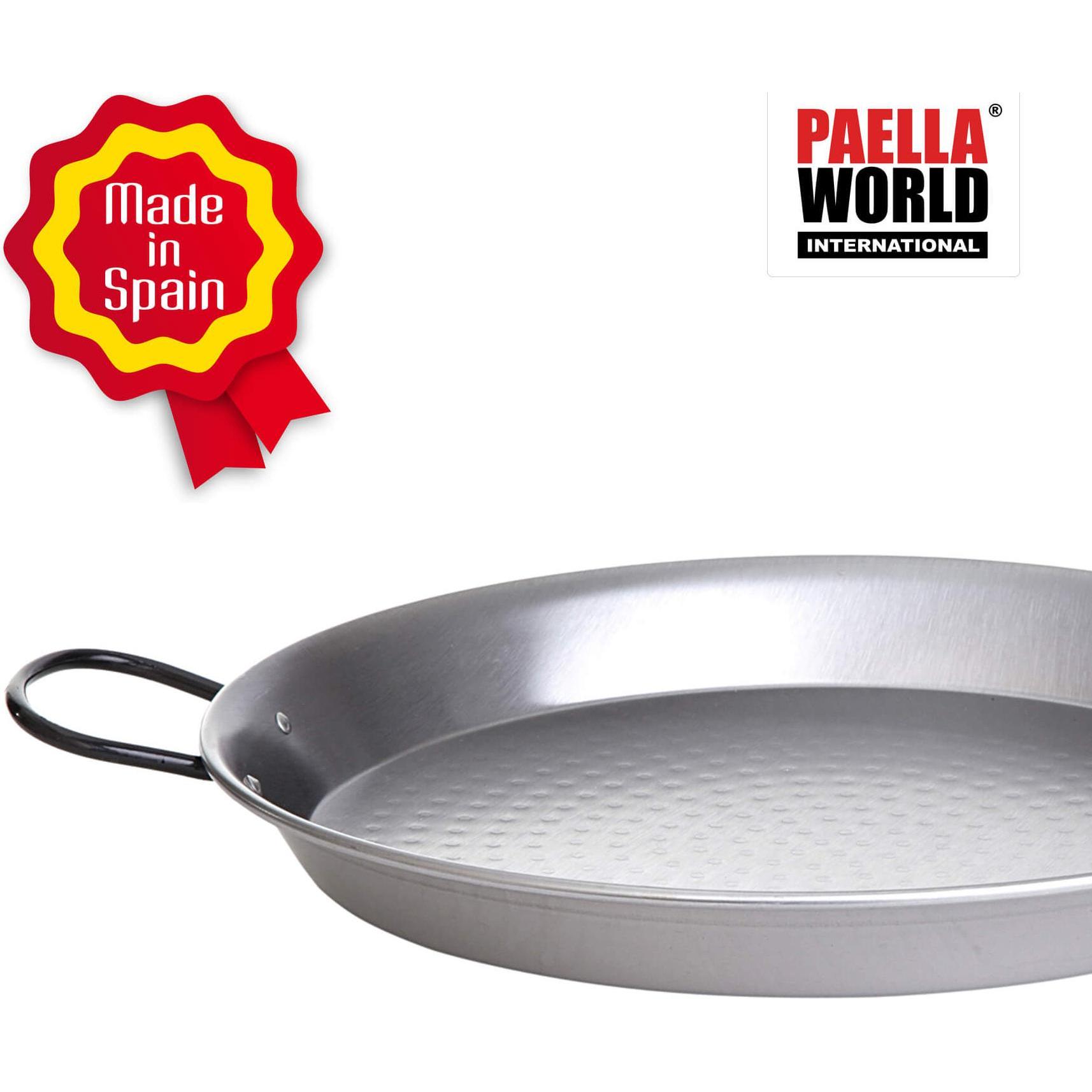 All'Grill Paella-Pfanne Stahl poliert Ø 115 cm mit 4 Griffen, Pfanne + Kochtopf, Silber