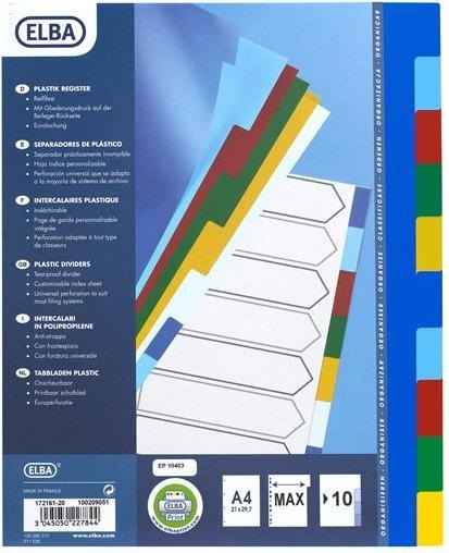 Actual product image Oxford Divider Coloured A4 Pp Maxi Pp 10 Tabs
