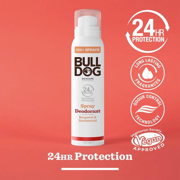 Produktbild Bulldog Bergamotte Sandelholz Spray Deodorant - Natürliches Deodorant für Männer, 125ml (Spray, 125 ml)