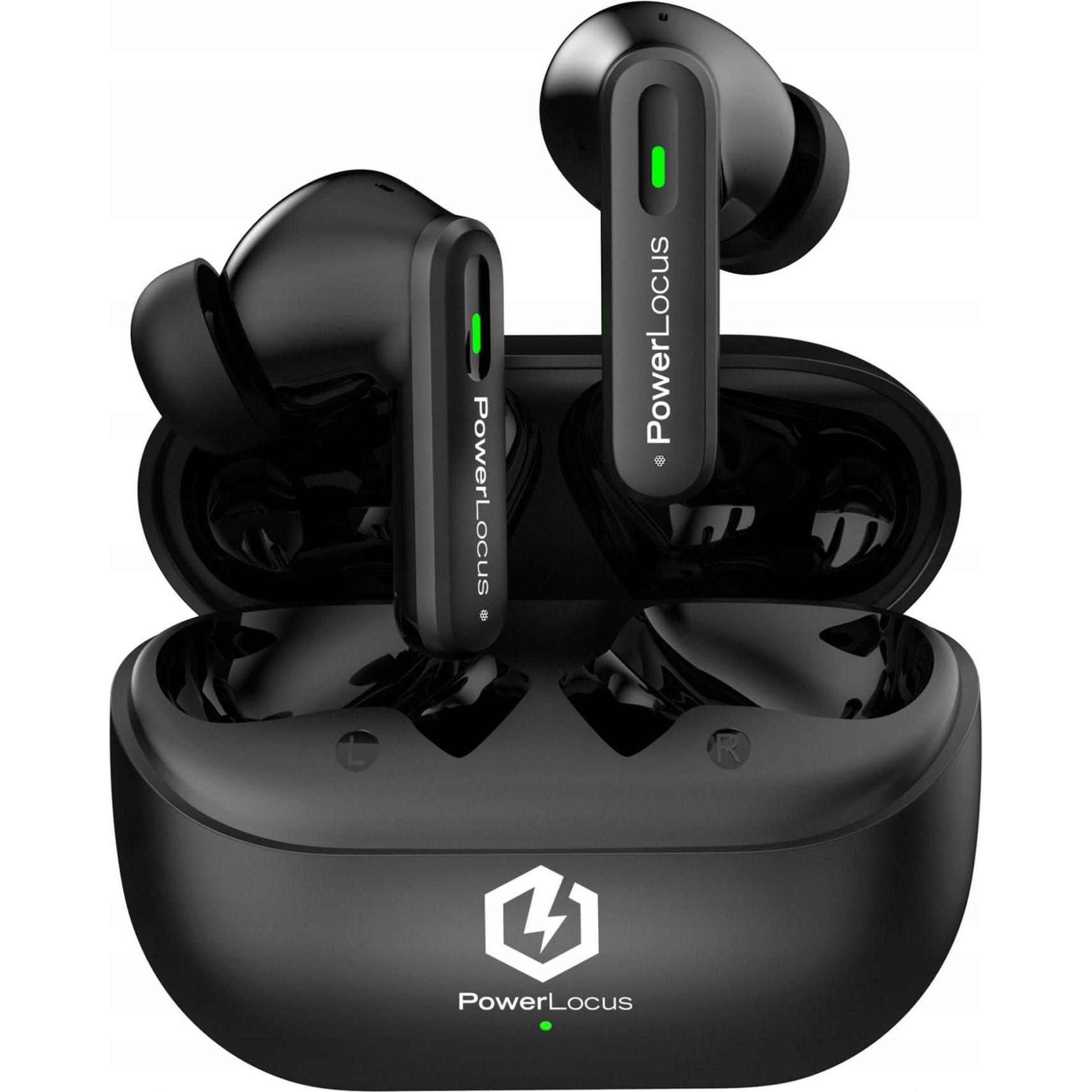 PowerLocus Fit Bluetooth-Earphones mit ANC (ANC, 5 h, Senza fili), Cuffie, Nero