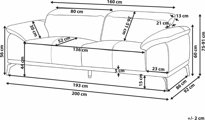 Produktbild Beliani Vejen (3-Sitzer)