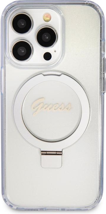 Produktbild Guess GUHMP15XHRSGSD iPhone 15 Pro Max 6.7" przezroczysty/transparent hardcase Ring Stand Script Gli (Apple iPhone 15 Pro Max)
