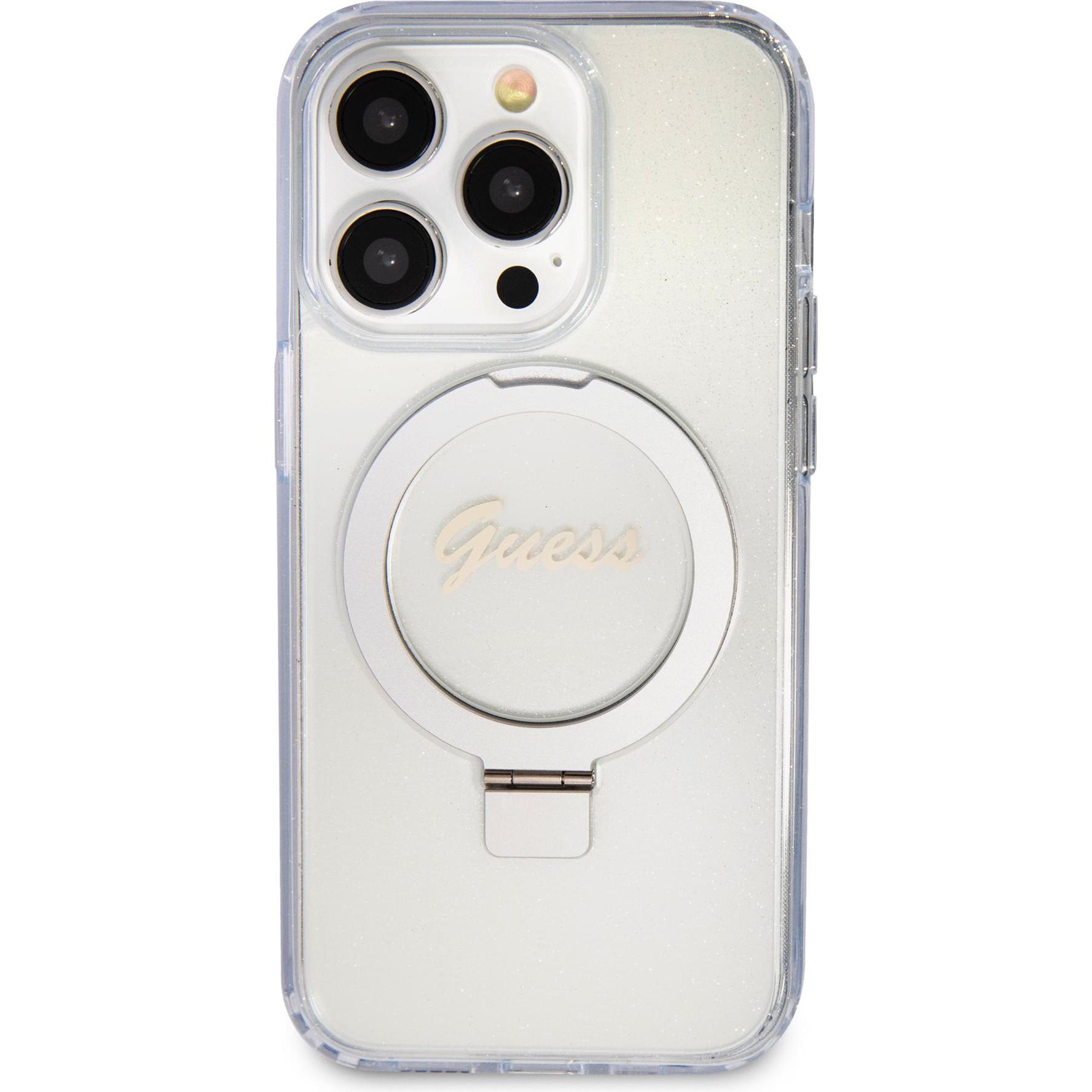 Thumbnail - Guess GUHMP15XHRSGSD iPhone 15 Pro Max 6.7" przezroczysty/transparent hardcase Ring Stand Script Gli (Apple iPhone 15 Pr...