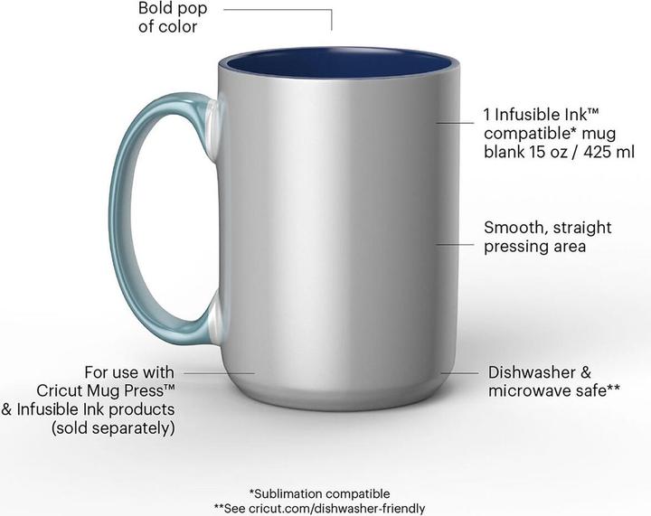 Productafbeelding Cricut Infusibele Inkt Oceaan Beker 425 ml, Wit/Blauw (425 ml, 1 x)