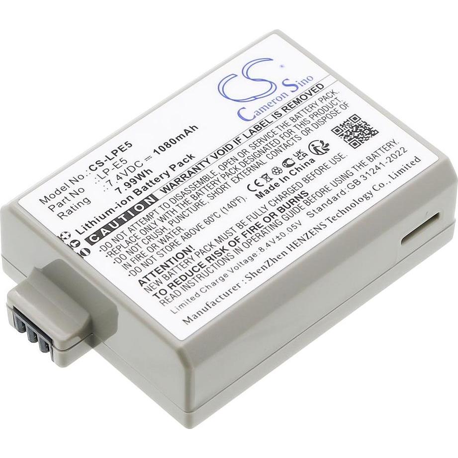 GreenCell Batteri per Canon LP-E5 EOS 450D 500D 1000D etc., 7.4V 1500mAh (Batteria della fotocamera), Alimentatore fotocamera