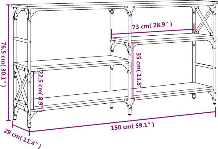 Image du produit vidaXL Konsolentisch (150 x 29 x 76.50 cm)