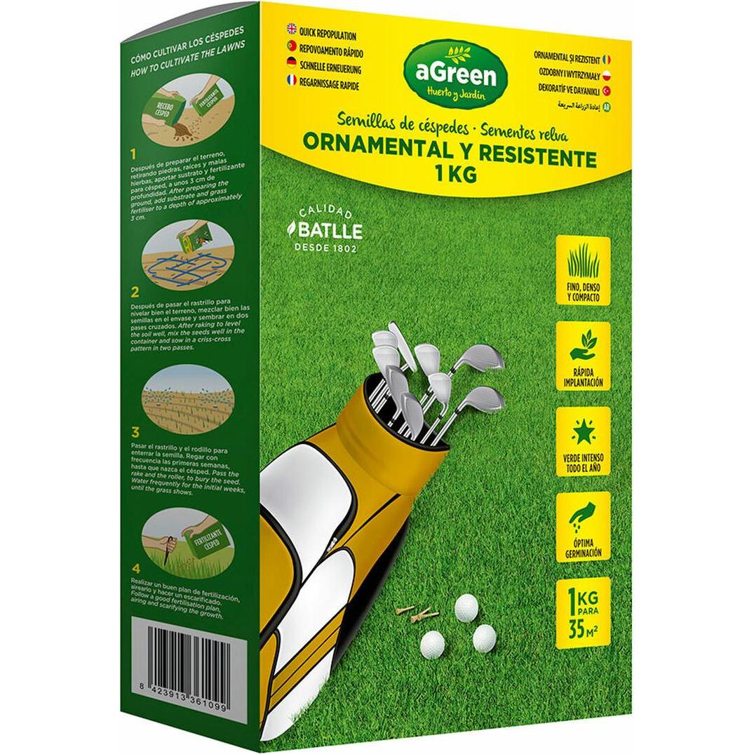 Agreen, Semi, Ornamental and resistant grass 1kg (Risemina del prato)