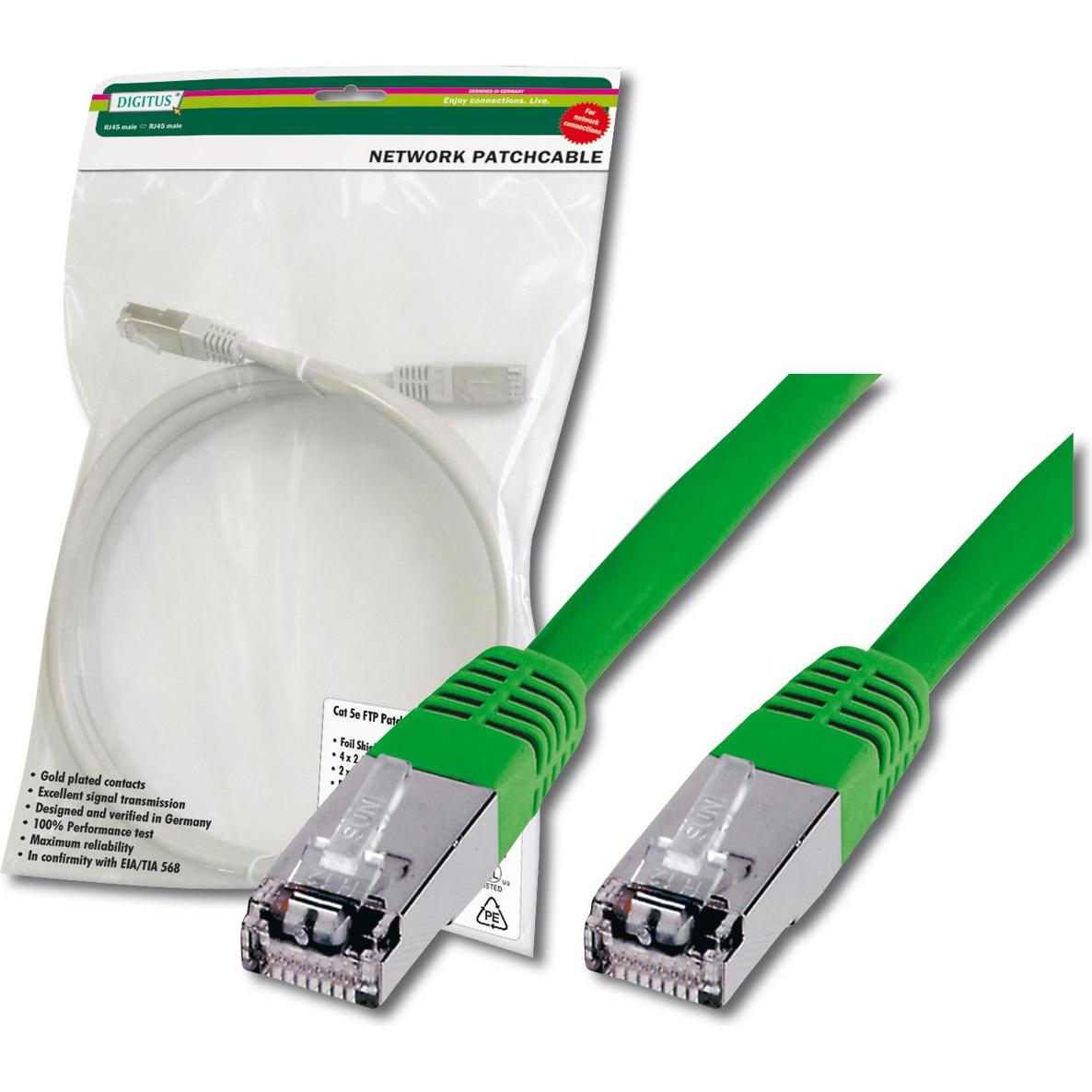 Thumbnail - Digitus CAT 5e SF-UTP Patchkabel Cu PVC AWG 26/7 Länge 2 m Farbe Grün (SF/UTP, CAT5e, 2 m), Netzwerkkabel