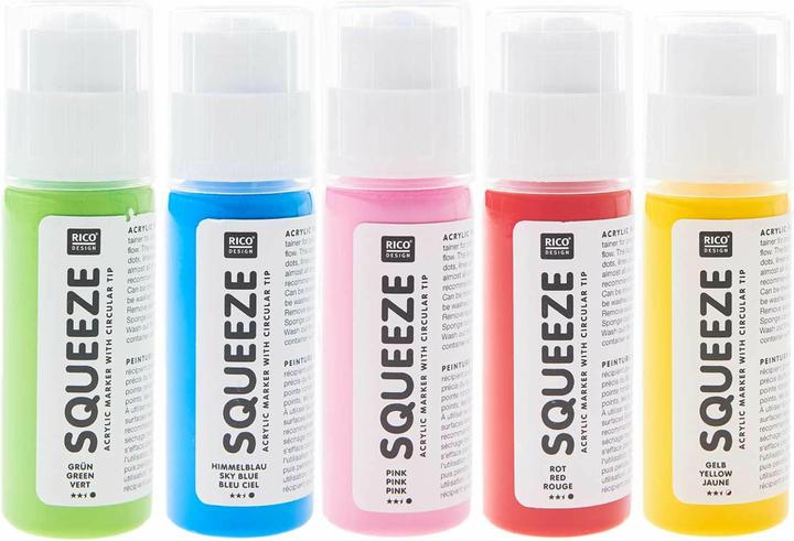 Produktbild Rico Design Rico Squeeze Marker, 5 x 60 ml Regenbogen (5 x)