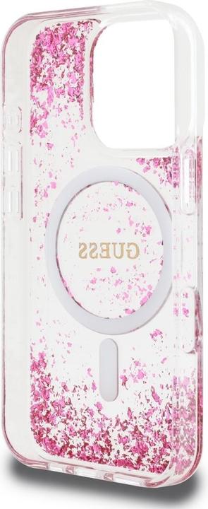 Produktbild Guess HC Resin Bottom Glitter MagSafe iPhone 16 Pro Case - Pink (Apple iPhone 16 Pro)