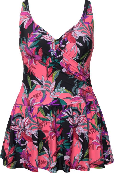 Image du produit Ulla Popken Robe de bain imprimé feuilles à bonnets souples et armatures, matière recyclée (46)
