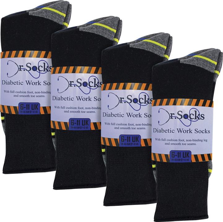 Dr.Socks Atmungsaktive Diabetiker-Arbeitssocken für im Multipack (12er Pack, 39 - 45)