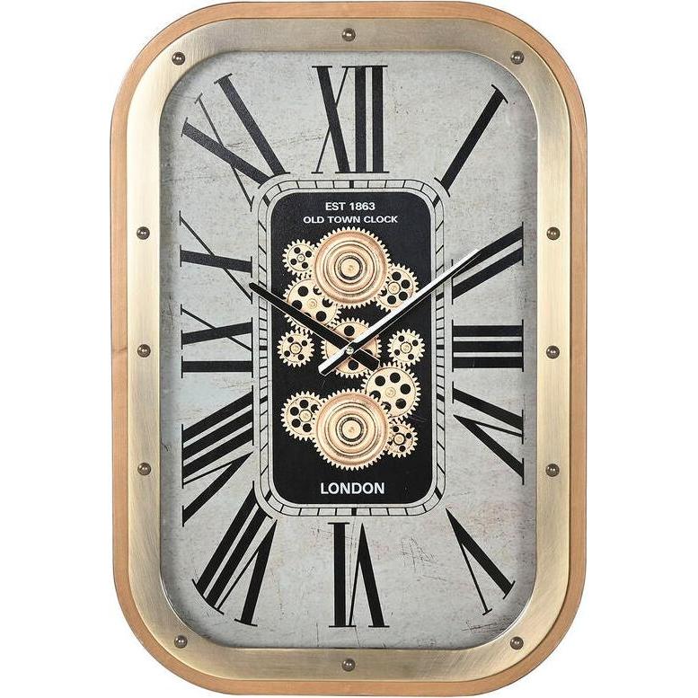 Esprit, Orologio da parete, Wanduhr Home Beige Gold Kristall Eisen Glam 43 X 8,5 X 63 CM