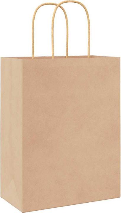 Actual product image vidaXL Kraft paper bags 250 pcs. with handle brown 22x11x28 cm paper bag (250x)