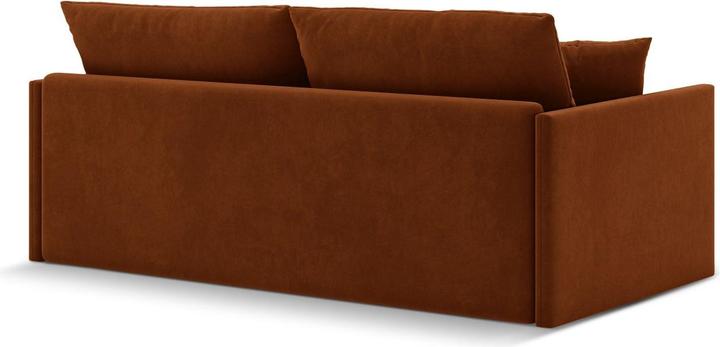 Actual product image Cosmopolitan Design Velvet Sofa With Bed Function, "Shannon", 3 Seats, Terracotta, 209x94x87 Made in Europe (3-seater)