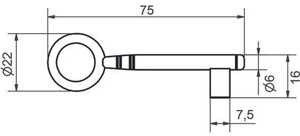 Actual product image Heusser Numeric key for cabinet locks 2407 (Profile double cylinder)