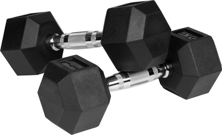 Image du produit Rebel Rubberized cast iron dumbbells HEX 2x5 kg ACTIVE